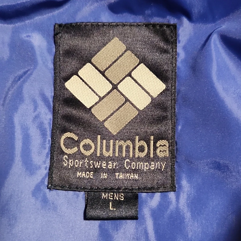 Vintage 90's Columbia Teal Anorak Retro Hideaway Hood Radial Sleeve Large